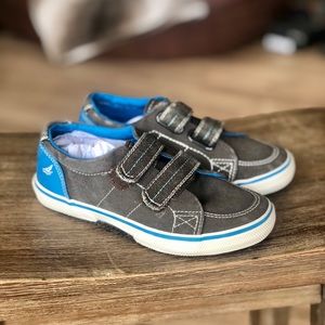 Speedy Top-Sider Blue and Gray Boys Sneakers